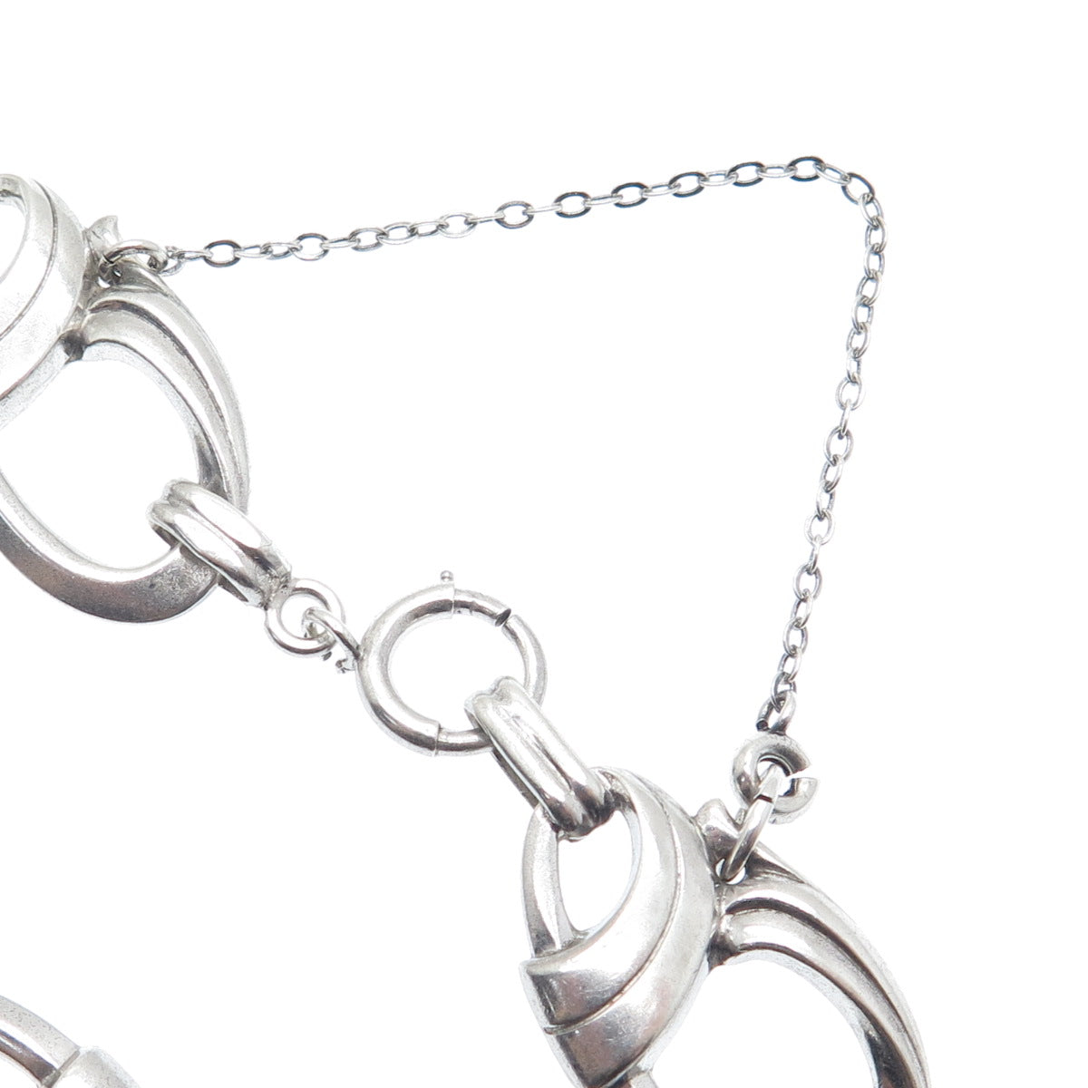 HARRY S. BICK 925 Sterling Silver Antique Twisted Ribbon Link Bracelet 7.25"