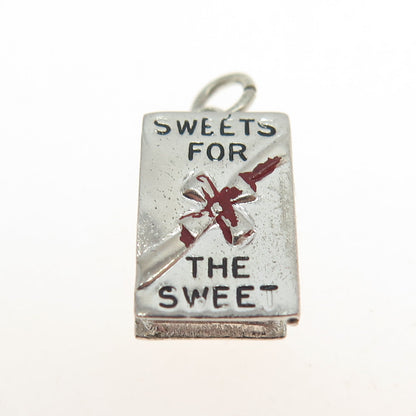 925 Sterling Silver Antique Enamel Sweets For The Sweet Box Minimalist Pendant