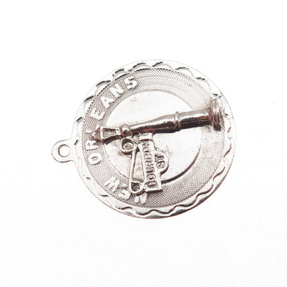 Elco 925 Sterling Silver Vintage Bourbon Street New Orleans Charm Pendant