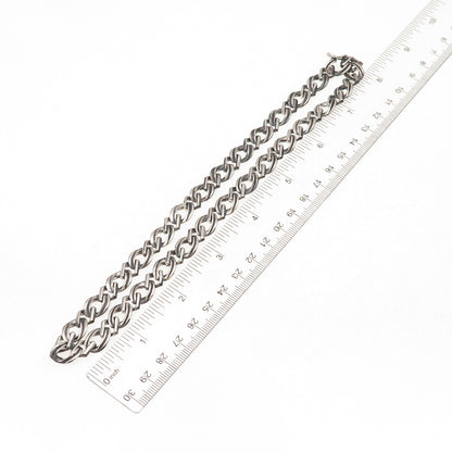 925 Sterling Silver Vintage Italy Diamond-Cable Chain Necklace 16"