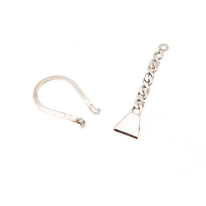 800 Silver Vintage Egypt Carabiner Key Chain Ring Holder