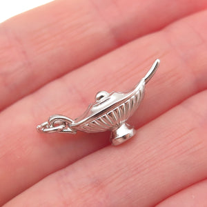 AE Art's Elegance 925 Sterling Silver Vintage Aladdin Lamp 3D Mini Charm Pendant
