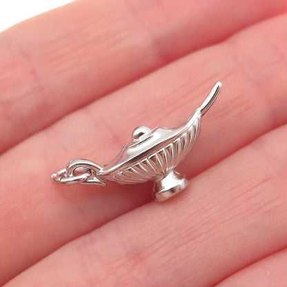 AE Art's Elegance 925 Sterling Silver Vintage Aladdin Lamp 3D Mini Charm Pendant
