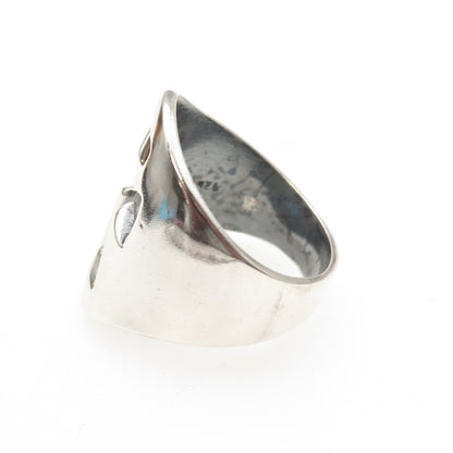 925 Sterling Silver Vintage Mexico Cross Oxidized Ring Size 12.75