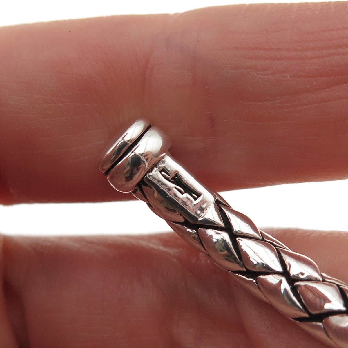 Scott Kay 925 Sterling Silver Real Diamond Adjustable Woven Cuff Bracelet 6.25"