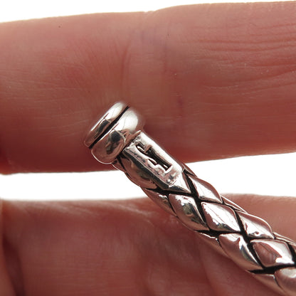 Scott Kay 925 Sterling Silver Real Diamond Adjustable Woven Cuff Bracelet 6.25"