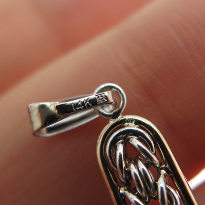 14K Gold 925 Sterling Silver Vintage Peru Byzantine Cross Charm Pendant