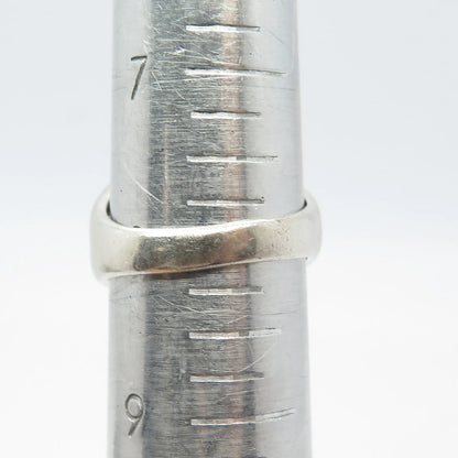 925 Sterling Silver Vintage Crossover Ring Size 8.25