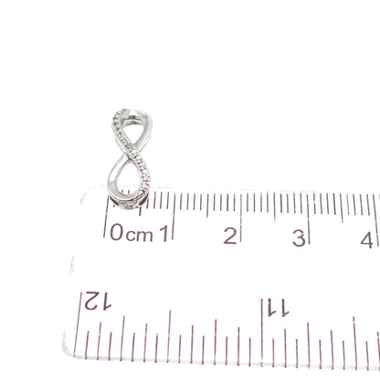 SAI 925 Sterling Silver Real Diamond Accent Infinity Mini Slide Charm Pendant