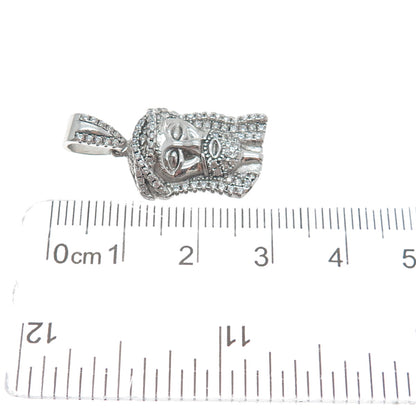 DESIGNS BY YAGI 925 Sterling Silver C Z Jesus Religious Sparkle Pendant