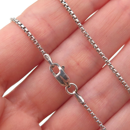 925 Sterling Silver Vintage Round Box Chain Necklace 18"