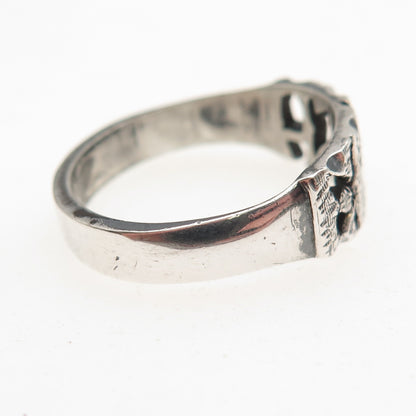 925 Sterling Silver Vintage Elsa Oxidized Name Ring Size 8