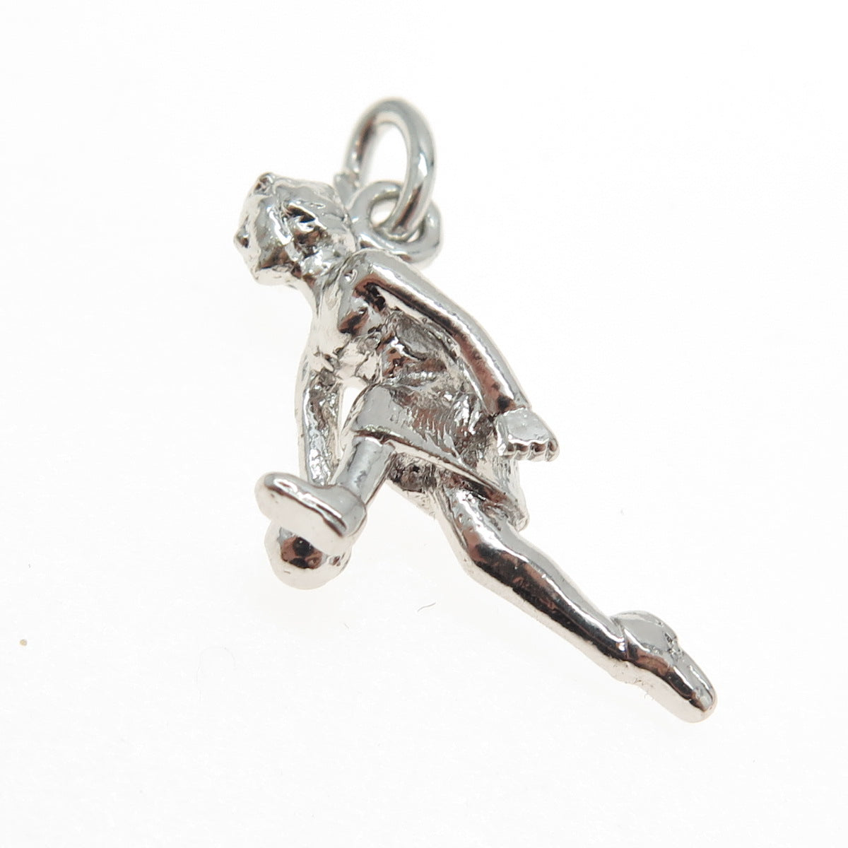 MAVO 925 Sterling Silver Antique Art Deco Bowling Girl 3D Pendant