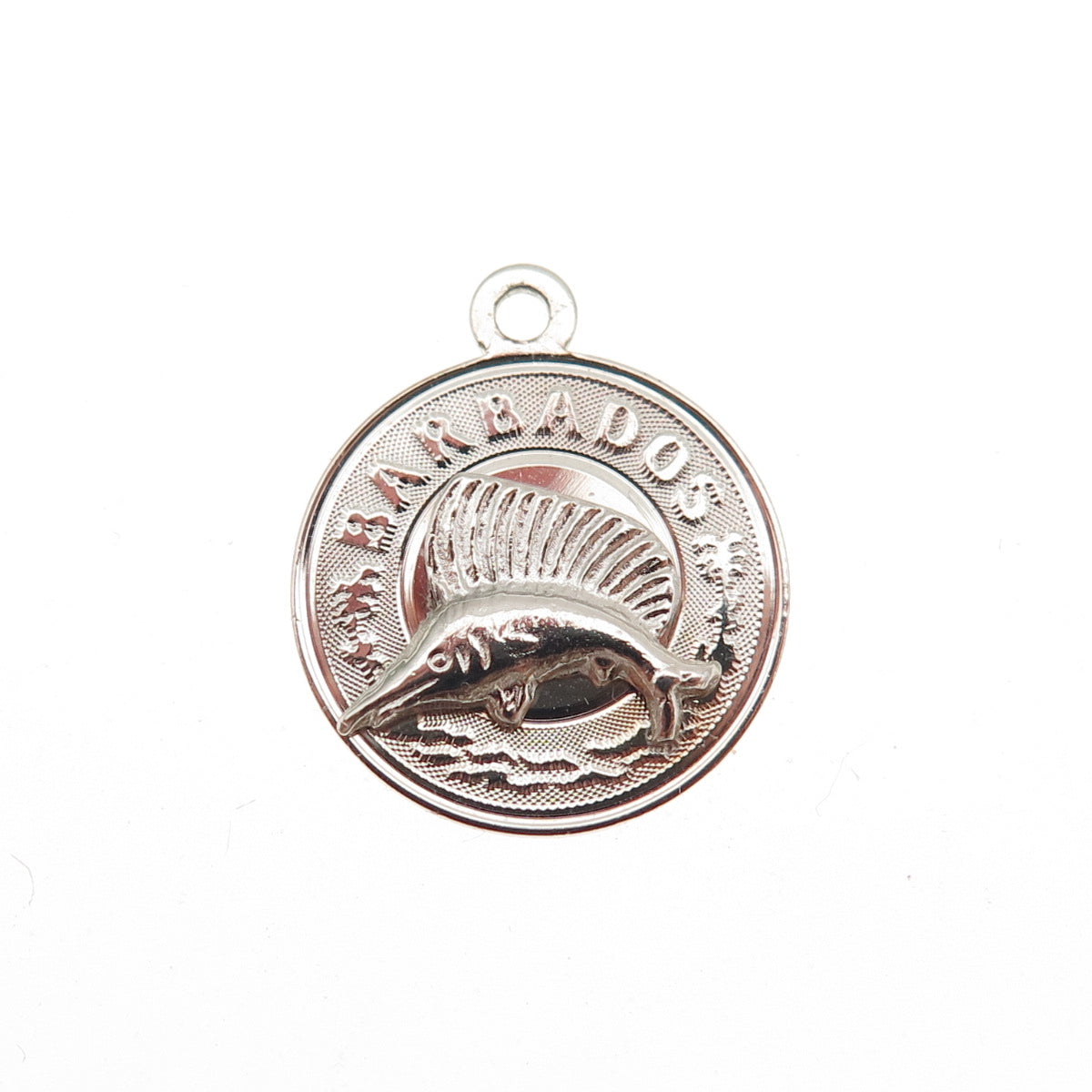 CREA 925 Sterling Silver Vintage Barbados Swordfish Mini Charm Pendant
