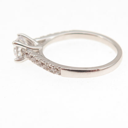 925 Sterling Silver Round-Cut C Z Engagement Ring Size 7