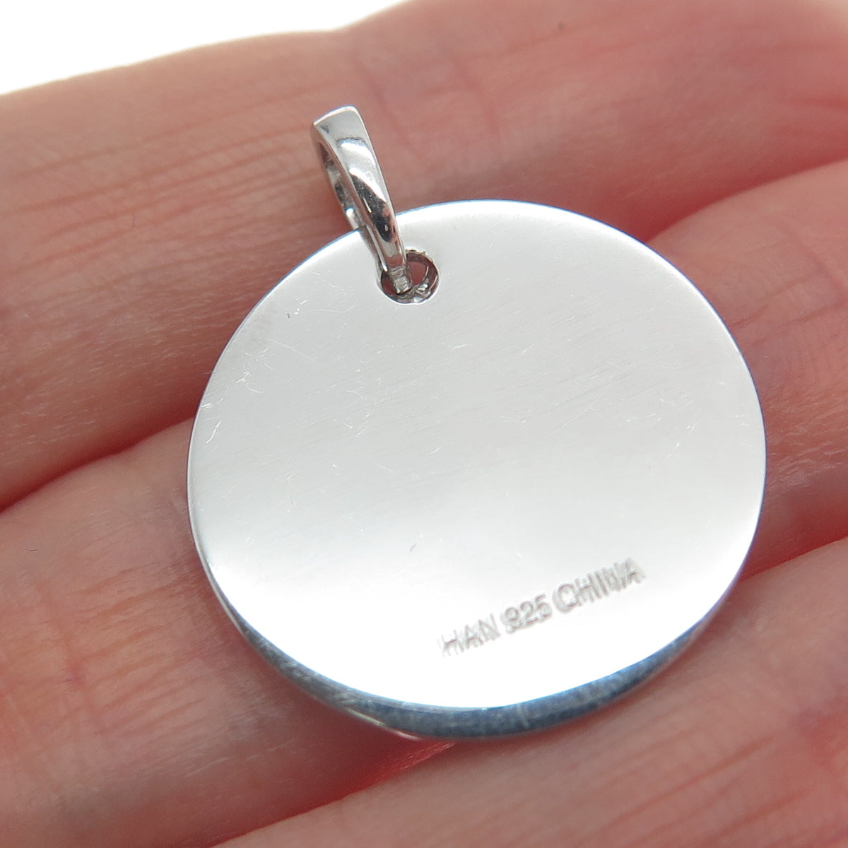 HAN Sterling Silver Real Diamond Live Your Life With No Regrets Charm Pendant