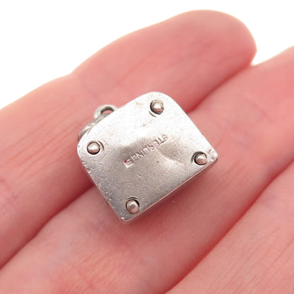 Wells Sterling Silver Antique Art Deco Mechanical Cash Register 3D Mini Pendant