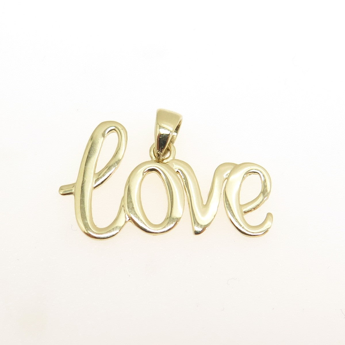 14K Yellow Gold "LOVE" Minimalist Charm Pendant