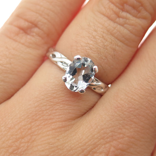 925 Sterling Silver Vintage Oval-Cut C Z Celtic Woven Ring Size 6