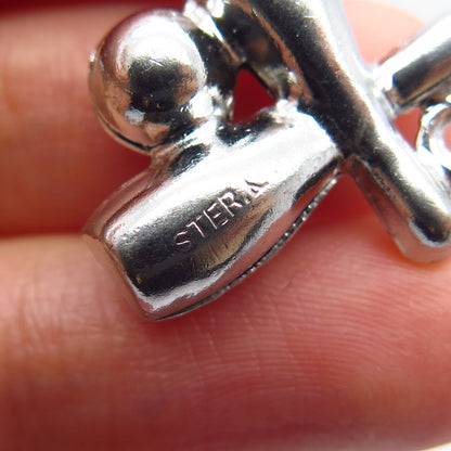 925 Sterling Silver Vintage Bowling For Good Luck Charm Pendant