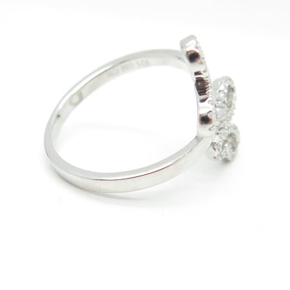 925 Sterling Silver Pave C Z Couple of Butterflies Ring Size 9.25