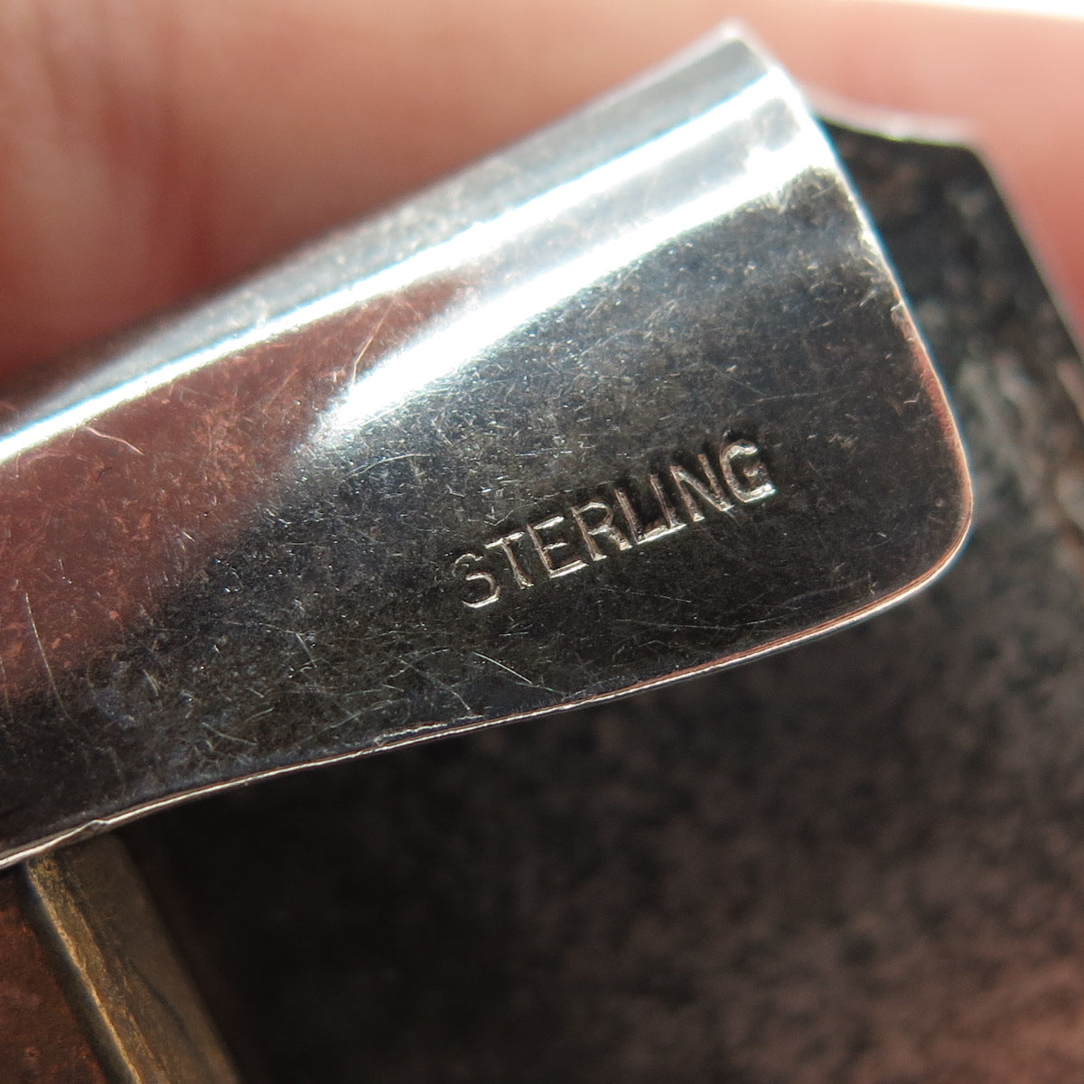 DUNN BROS 925 Sterling Silver Antique Art Deco Letter M Monogram Belt Buckle