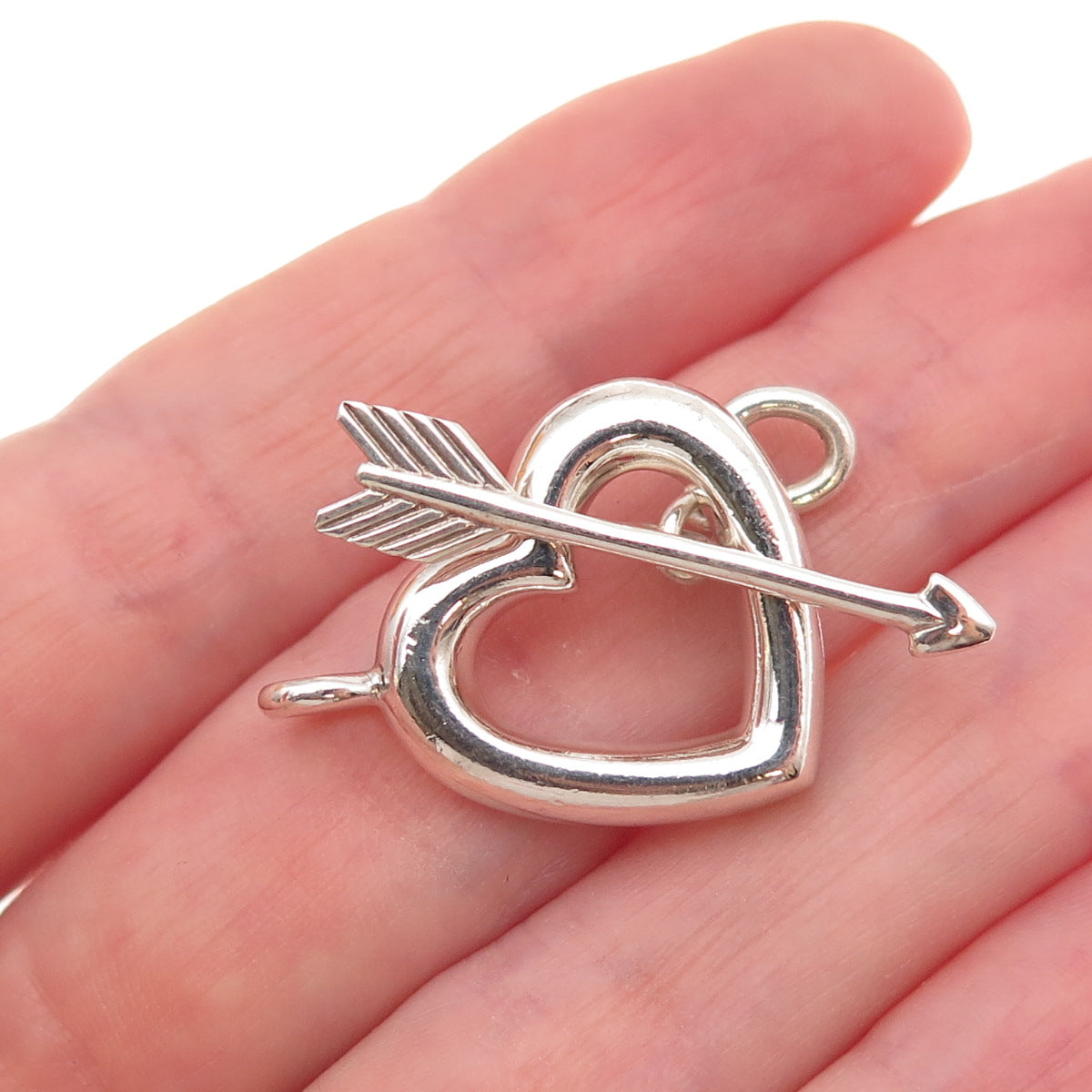 Tiffany & Co. 925 Sterling Silver Vintage 1994 Heart & Arrow Toggle Lock Clasp