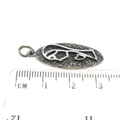 925 Sterling Silver Vintage Praying Lady Oxidized Pendant