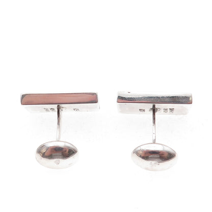 925 Sterling Silver Vintage Mexico Lapis Modernist Handcrafted Cufflinks