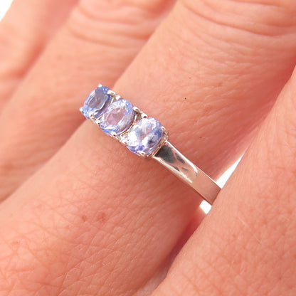 Chuck Clemency 925 Sterling Silver Real Oval-Cut Tanzanite Ring Size 8.5