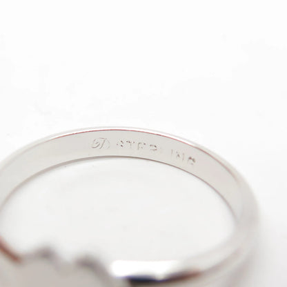 925 Sterling Silver Vintage Double Heart Ring Size 5