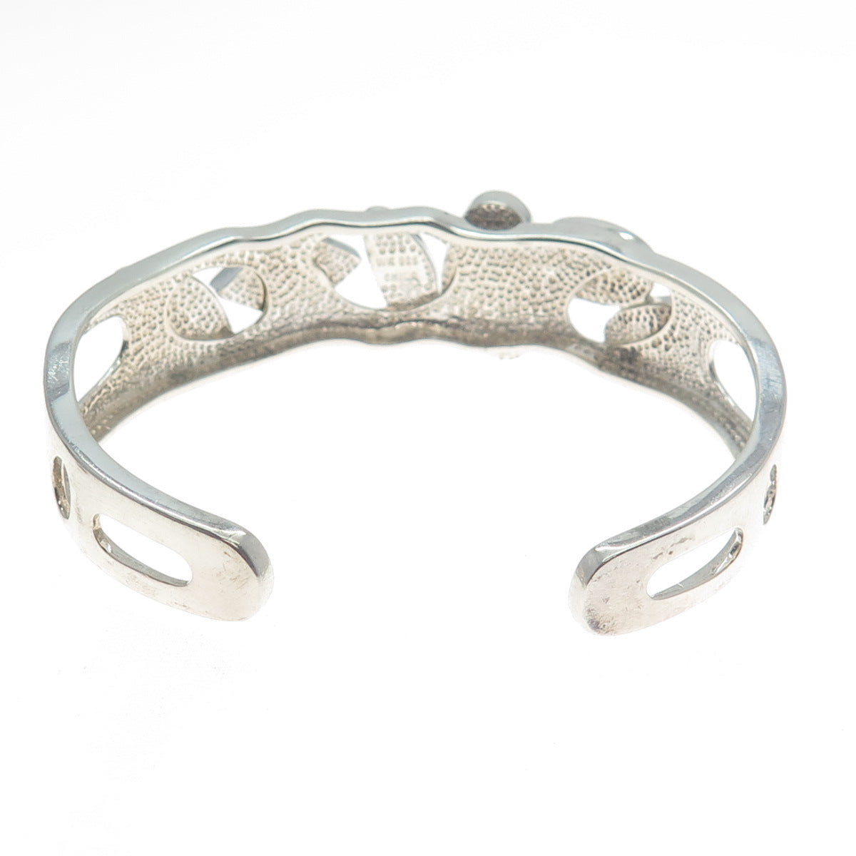 WHITNEY KELLY Sterling Silver Vintage Real Opal Inlay Adjustable Bracelet 6.75"