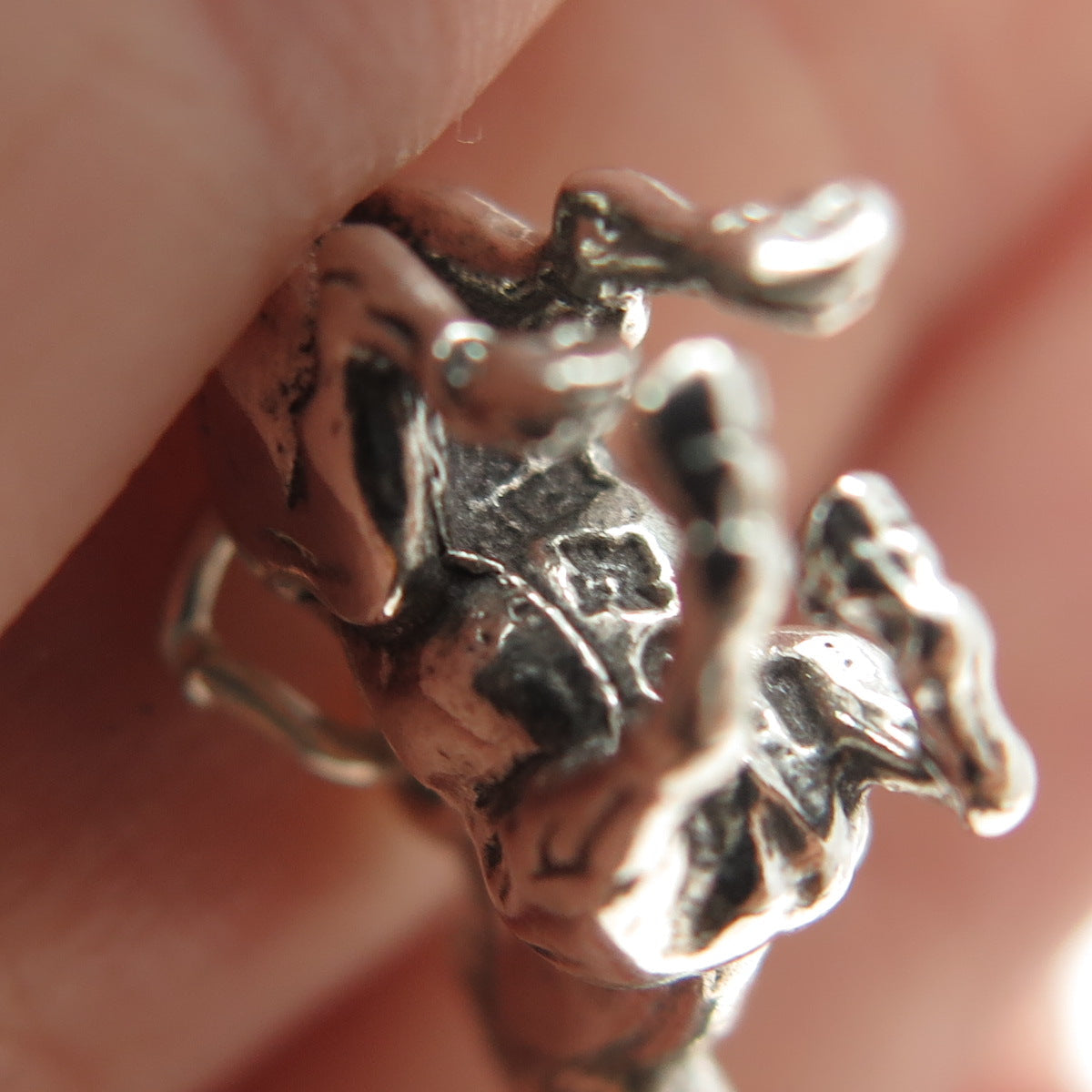 SUN WEST 925 Sterling Silver Vintage Frisky Horse 3D Pendant