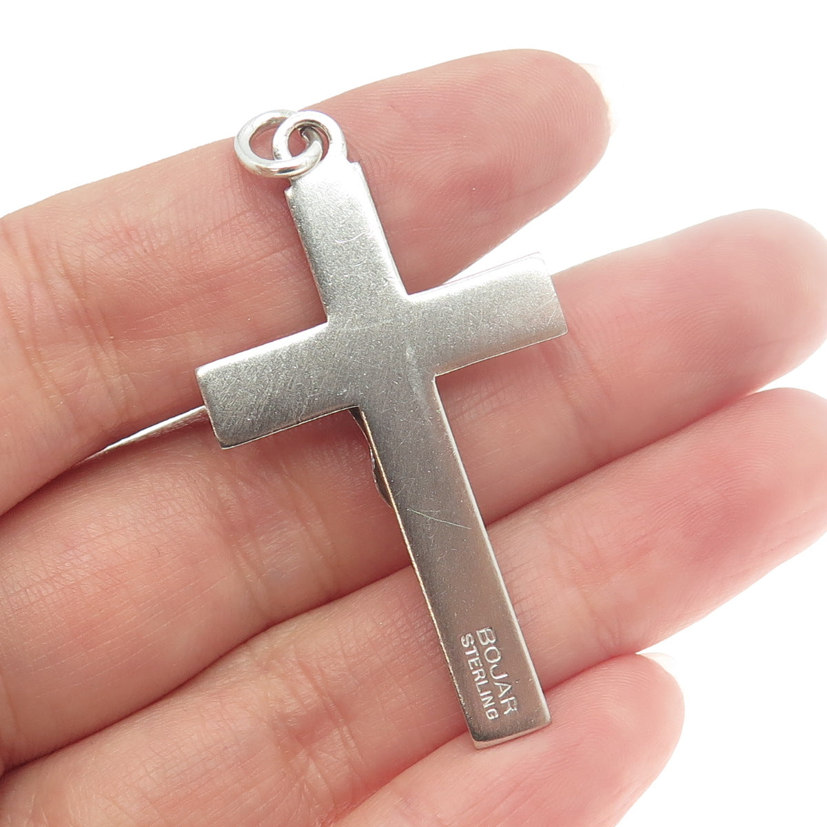 BOJAR 925 Sterling Silver Vintage Crucifix Cross Religious Pendant