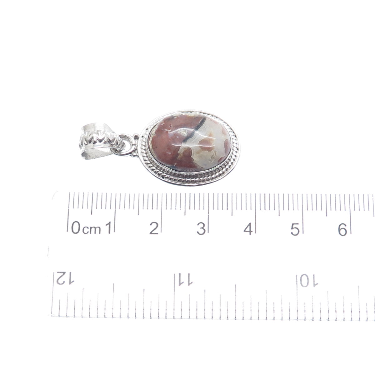 925 Sterling Silver Vintage Real Agate Charm Pendant