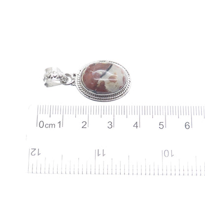 925 Sterling Silver Vintage Real Agate Charm Pendant