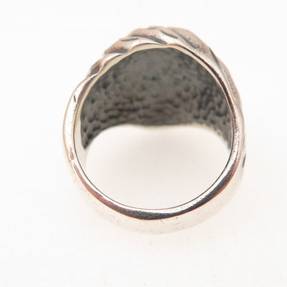 925 Sterling Silver Vintage Modernist Oxidized Ring Size 5.25