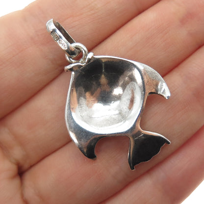 925 Sterling Silver Vintage Italy Enamel Angelfish Charm Pendant