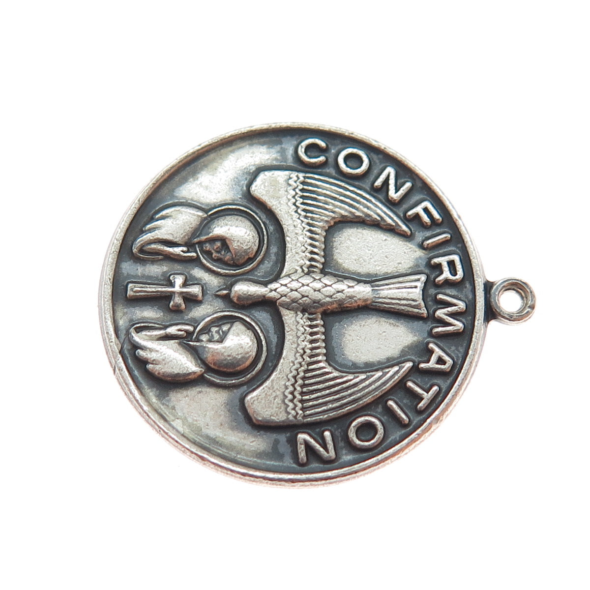 GRIFFITH & SONS CO. Sterling Silver Antique Art Deco Confirmation Charm Pendant