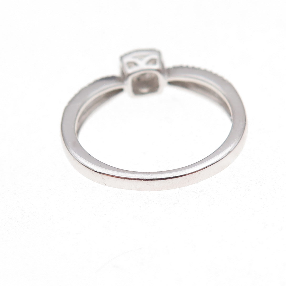 Sun 925 Sterling Silver Real Round-Cut Diamond Engagement Ring Size 7