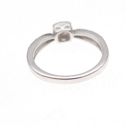 Sun 925 Sterling Silver Real Round-Cut Diamond Engagement Ring Size 7