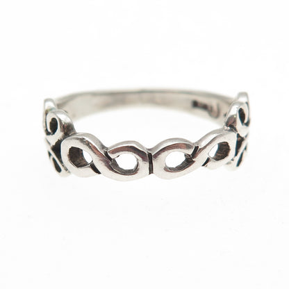925 Sterling Silver Vintage Infinity Butterfly Oxidized Ring Size 8.75