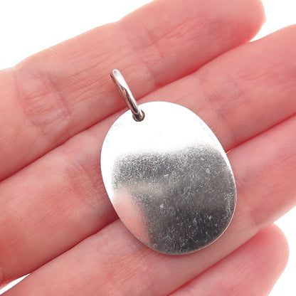 Tiffany & Co. 925 Sterling Silver Vintage Oval Tag Charm Pendant