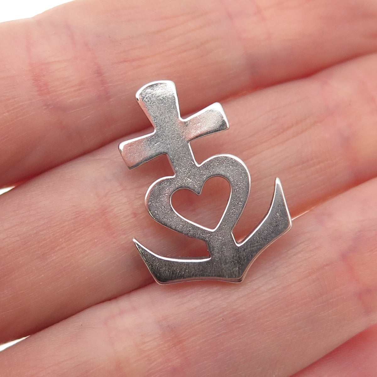 John W Kessler 925 Sterling Silver Vintage Faith Hope & Love Slide Charm Pendant