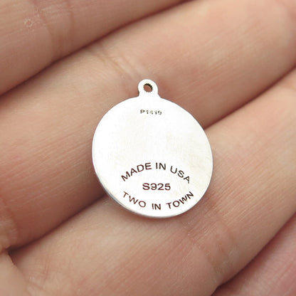 925 Sterling Silver USA Two In Town Panda Charm Pendant