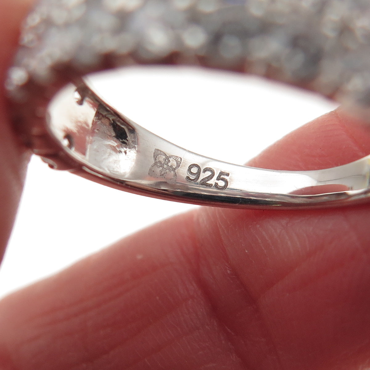 925 Sterling Silver Round-Cut C Z Half Eternity Ring Size 7