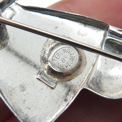 JEWELART 925 Sterling Silver Vintage Man in the Carriage Pin Brooch