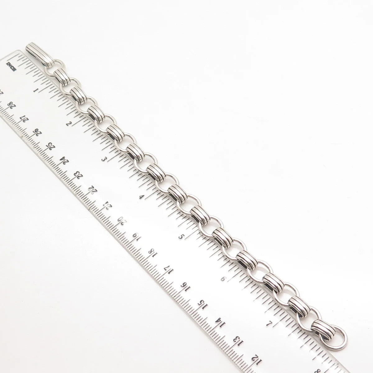 925 Sterling Silver Vintage Rolo Link Bracelet 7"
