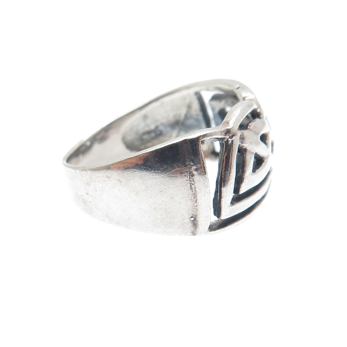 925 Sterling Silver Vintage Celtic Knot Oxidized Ring Size 8.75