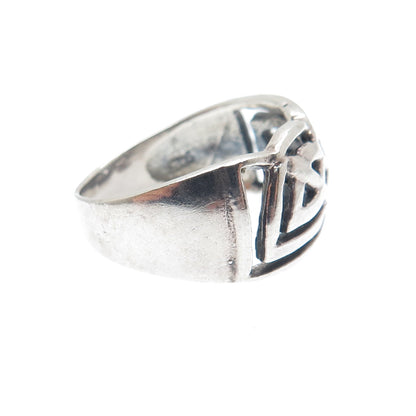 925 Sterling Silver Vintage Celtic Knot Oxidized Ring Size 8.75
